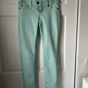 Mint Green Slim Fit Jeans